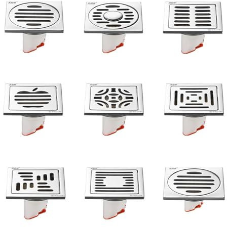 CYMMIYT Bodenablauf 1 Stück Edelstahl Bodenabläufe Anti-Geruch Quadratischer Abfallfilter Drainage Duschablauf Sieb Küche Badezimmer Kanalisation Zubehör(60mm-A)