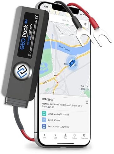 REWIRE SECURITY Geo Track 4G GPS Tracker – Real-Time Vehicle Tracking Device for Car, Van, Motorhome | Easy Battery Install | Live App Tracking | 4G GPS Transmitter | 4G Fleet Tracking