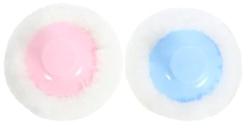 FIXOSHEE 2 Stück Puderquasten für Babys – 8cm Weiche Hautfreundliche Plüsch Puderquasten mit Griff zur Präzisen Anwendung von Babypuder Waschbar Wiederverwendbar für Babypflege Unterwegs