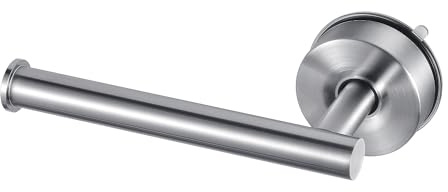 YOHOM Suction Cup Toilet Paper Holder No Drill Bathroom Tissue Holder with Strong Suction Removable Wall Mount Stainless Steel Paper Roll Holder for Kitchen Bath,Brushed Finish, 1 PCS