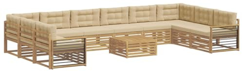vidaXL Sofagarnituren Massivholz Akazie, Garten, modernes Outdoor-Sofa, gemütliche Lounge-Möbel für die Terrasse, langlebige Sitzgruppe