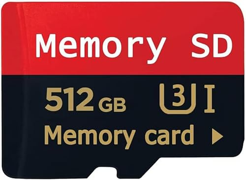 Scheda Micro SD 512 GB ad alta velocità,Memory Cards compatibile con smartphone, dispositivi di gioco portatili, droni, videocamere, Smart TV e fotocamera