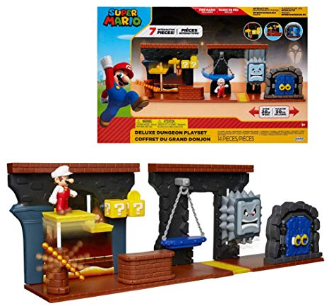Jakks Pacific Dungeon Super Mario-Playset Welt Fungen, Mehrfarbig, Einheitsgröße (85993)