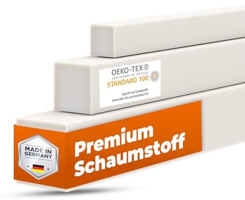 saarschaum • Schaumstoffstreifen Matratzenverlängerung • Schaumstoff Zuschnitt • Bett Lückenfüller • Matratzenausgleich • Matratzenverbinder • Polster • RG2440 12x20x90cm