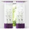HongYa 1 Stück Voile Gardine Schal mit Schlaufen Transparenter Vorhang Bestickter Schlaufenschal H/B 145/140 cm Violett