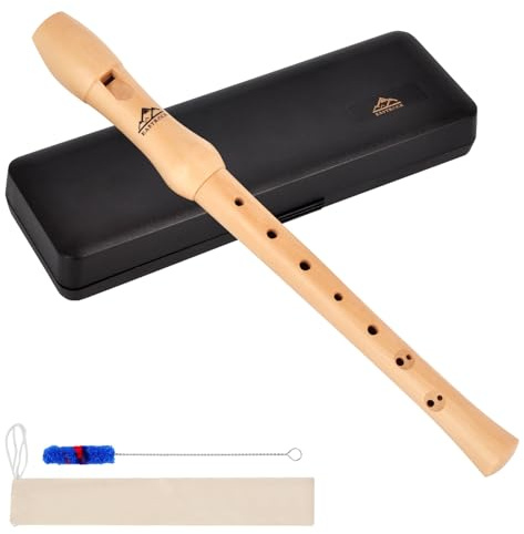 Eastrock Recorder Instrument for Adults Soprano Recorder Baroque Maple Wood C Key 2 Piece Recorder With Hard Case
