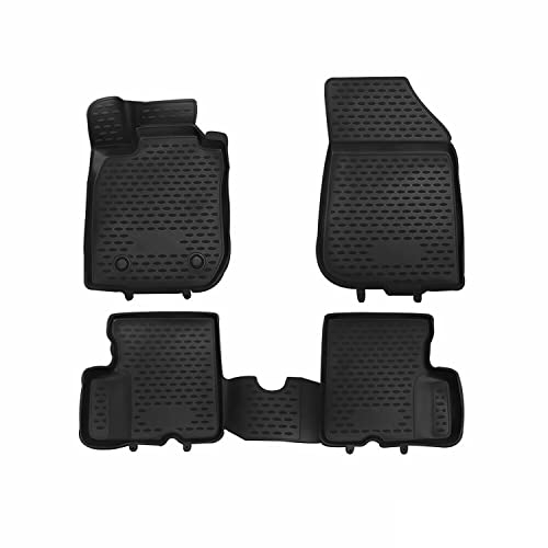 OMAC Gummimatten Fußmatten kompatibel mit Dacia Duster 2010-2016 2WD TPE Matten Schwarz 4X