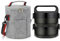 Q&Z Termo para Alimentos De Acero Inoxidable,PortáTil Frasco TéRmico Comida Multicapa Termo Box De Platos Calientes para Comida Sopa,Negro,2 Layers + Bag