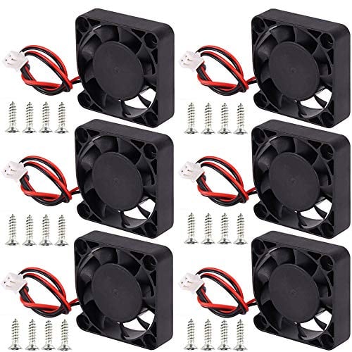 Nsiwem Lüfter 12V 6 Stück 3D Drucker Lüfter Kühler Brushless Kühlkühler Ventilator Cooling Gebläse Lüfter 40X40X10mm mit 20cm Kabel, Schrauben und Metall Fingerschutz für 3D Drucker zubehör