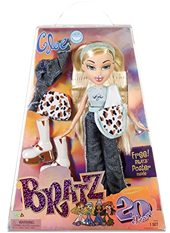 Bratz 20 Yearz Special Edition Modepuppe Cloe - Holografische Verpackung & Poster - Sammlerpuppe - 20 Yearz Motiv, Fan-Liebling Neuauflage von 2001 - Enthält 2 Outfits, Schuhe, Tasche & mehr