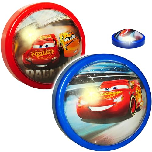 alles-meine.de GmbH LED Nachtlicht - Cars/Lightning McQueen - Auto - rot - Batterie betrieben - Schlummerlicht/magisches Licht - zum Drücken - Touch - Baby/Wand - SCHNU..