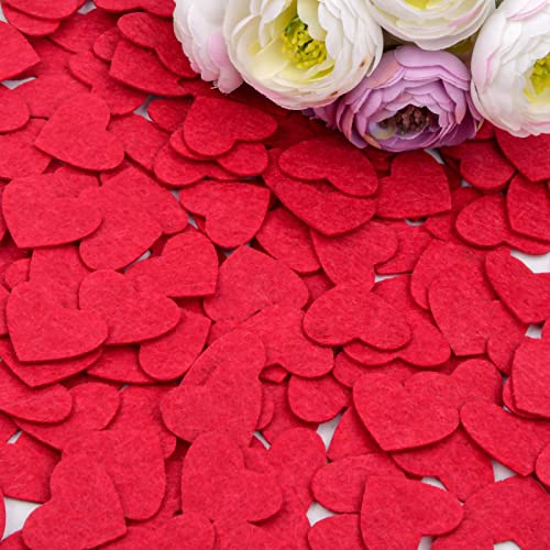 50 g Konfetti in Herzform, Rot, 2,5 cm, Herzen aus rotem Filz, Tischkonfetti, Filz, Herz-Konfetti, für Valentinstag, Hochzeit, Party, Geburtstag, Tischdekoration, DIY Handwerk (roter Filz)