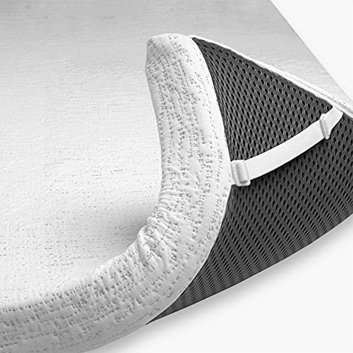ViscoSoft - Surmatelas 90 x 190 Mineral, Surmatelas Mémoire de Forme 7cm, Hautement Respirant et Mousse Haute Densité 60kg/m3 Charbon Actif, Housse Bambou Déhoussable et Lavable, Accueil Moelleux