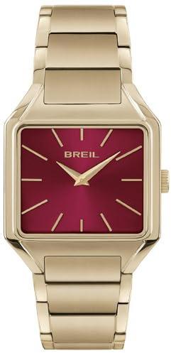Breil, Collezione The B, Orologio Donna in Acciaio, Movimento al Quarzo Solo Tempo, Cassa Quadrata Monocolore 33x32mm, Lunghezza Regolabile 13.5-19 cm, Chiusura Déployante con Pulsanti