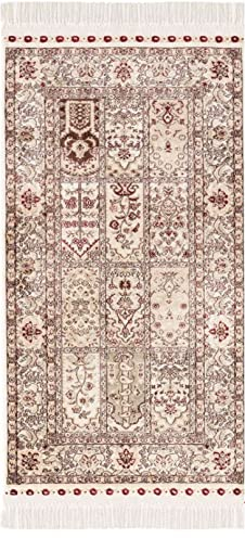 Gebetsteppich - Seccade Namaz - 70x125 cm Creme Beige - Ornamente Gebetsmatte mit Fransen - Wand-Dekoration Wohnzimmer - Klassische Teppiche Kurzflor - Orientteppich