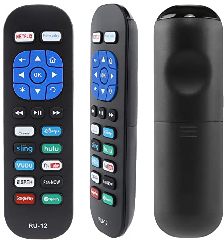 Telecomando Universale a Infrarossi Adatto per tutti i Rok Box, RU-12 per Now TV Box e Rok Player con Ricevitore IR, con 12 tasti di scelta rapida [NON per Rok Stick o Rok Built-in TV]