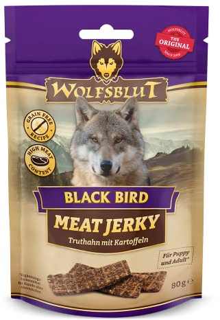 Wolfsblut - Meat Jerky Black Bird 6 x 80 g - Hundesnack - Hundefutter - Getreidefrei
