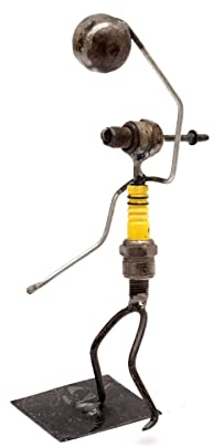 Brillibrum Design Metallmännchen Zündkerze | Handmade | Variante: Handball | Upcycling Zündkerzenfigur | 18x9x12 cm