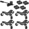 Unibos Steel Tri-Dolly, 3 Wheels Furniture Mover's Dolly with Lifer, Heavy Furniture Moving Rollers Leg Dolly, Moving Triangle Dolly Swivel Caster, 200 KG Capacity 4 Pack, Black
