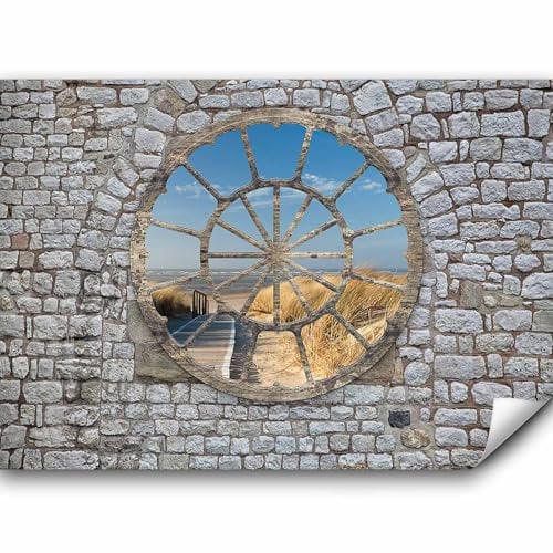 murando Fototapete Premium-Vlies New York 100x70cm Foto Tapete Schlafzimmer Wohnzimmer Vliestapete XXL Wandtapete Motivtapeten Bildtapete 3d Effekt Wand Dekoration Flur Wand Ziegel Steine Strand Meer