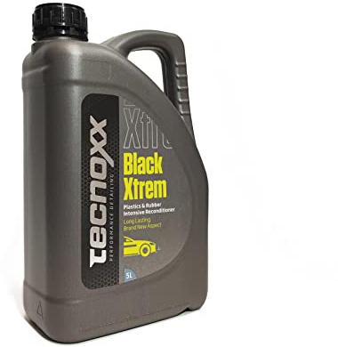Tecnoxx – Black Xtrem Restaurateur Pro de Plastiques et gommes extérieures de Voitures Emballage Professionnel 5 litres