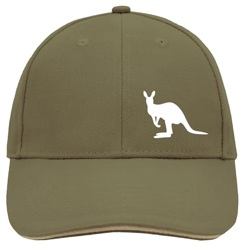 Huuraa Cappy Mütze Kangaroo Silhouette Geschenk | Baseballkappe Basecap Kappe Geschenkidee Unisex Baseball Cap