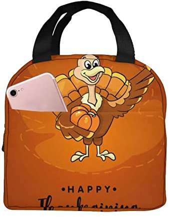 Meal Prep Bag Vogel für Happy Thanksgiving Picknicktasche Wasserdicht Verpackt Lunchtasche Auslaufsicher Isolierte Kühltasche für Frauen, Camping, Out