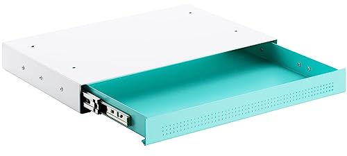 CAVO Dokumentenschublade aus Stahl 410 x 272 mm Türkis, weiß, Schreibtischschublade Unterbauschublade