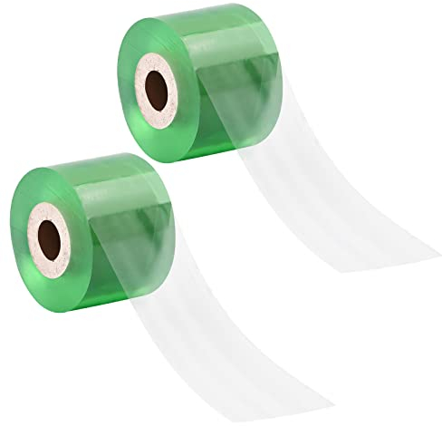 2 Rouleaux Ruban Greffage Plantes Arbres Fruitiers 100m x 4cm, Ruban de Greffe Auto-Adhésif Transparent Extensible, Etirable Bande Barrière Greffage, Film Réparation de Plante pour Jardin Pépinière
