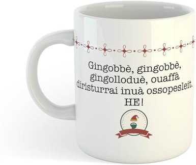 Gingobbè gingolloduè Tazza Mug in Ceramica Personalizzata Idea Regalo Festa Colazione Natale Amici Fratelli Sorelle Famiglia Decorazioni Natalizie Divertente Simpatica The Latte Caffè Tisana