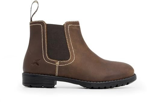 Xpert - Heritage Farrier Junior Chelsea Boots per bambini. Stivaletti unisex in pelle da indossare tutti i giorni. Stivali da fattoria facili da pulire e resistenti per ragazzi e ragazze