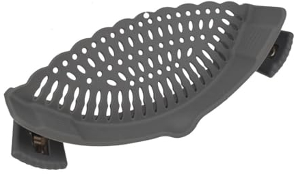 Norhogo Colino a scatto in silicone, scolapasta dosatore per pasta, Scolapasta da Cucina Colino per Pasta in Silicone Resistente al Calore a Mani Libere Adatta a Tutte le Ciotole e Pentole Grigio