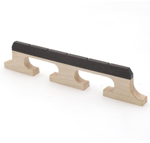 CashBeat Chevalet de banjo à 5 cordes – Chevalet en ébène et érable de qualité supérieure pour banjolele, ajustement universel, résonance acoustique améliorée, 1 pièce