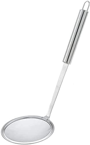 PNJB Stainless Steel Ultrafine Mesh Oil Skimmer, Strainer Colander, Spoon Filter Soup Strainer, Kitchen Tool, Colander Spoon Non-Slip with Long Handle, Lightweight Kitchen Tool (14cm)