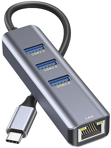 Adattatore da USB C a Ethernet, adattatore di rete LAN Gigabit Ethernet da RJ45 a USB C Thunderbolt 3/Type-C, compatibile per MacBook Pro, MacBook Air 2018 e versioni successive, iPad Pro 2018 e
