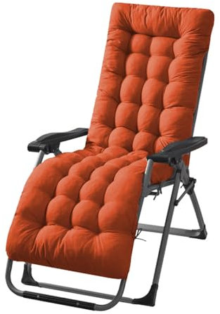 BangDon Extra dickes Sonnenliegen-Kissen, weich und bequem, für den Garten, für alle Jahreszeiten, Chaiselostuhl-Pads für Außenbereich, Terrassenmöbel, Heimdekoration (Orange, 170 x 40 cm)