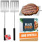 SOL 2pk BBQ Spatula - Metal Slotted Turner for Cooking, Frying, and Grilling - Flat Top Fish Slice Turner, Washable Turner Spatula, Grilling Utensil