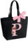 Sac Fourre-Tout Personnalisé avec Initiale, Sac Tote bag avec Noeud Papillon, Adapté pour Mariage Vacances Voyage Anniversaire Noël, Sac Cadeau Parfait pour femmes demoiselles d'honneur maman amis P