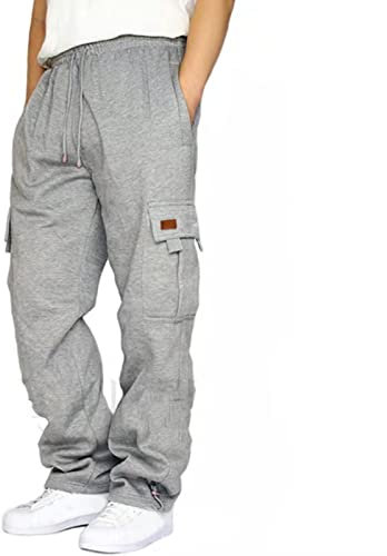 Jeans Homme Slim Pantalon Yoga Homme Fluide avec Cordon De Serrage Stretch Nouvelle Maison Pantalon Ample De Plage Léger Respirant Pantalon Travail Homme Chantier 2024 Gris Clair 5XL