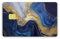Kreditkarten EC Karten Aufkleber Skin Sticker 3M Folie verschiedene Designs (Blau/Gold, Kleiner Chip)