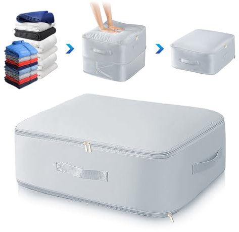 Ultra Space Saving Self Compression Organizer, Compression Storage Bags for Duvets, Bedding Storage, Clothes Storage Bag,Large Capacity Duvet Storage Organiser, Moving Bags, Compression Packing Cubes