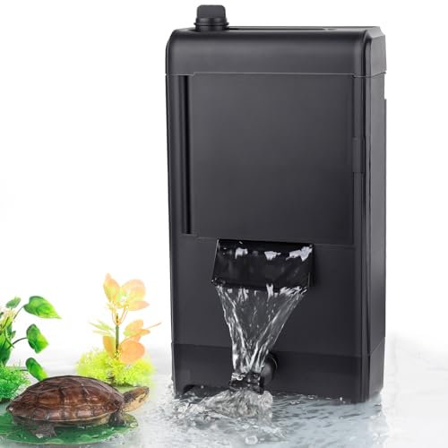 hygger Schildkröten Filter Aquarium,680LPH 8W Aquarium Innenflter, Einstellbarer Durchfluss Fish Tank Filter,Turtle Tank Filter with Sponge and Carbon Bags for Amphibian Reptiles Frogs