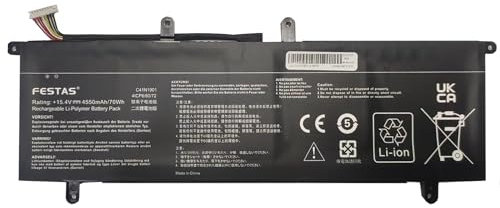 FESTAS C41N1901 Laptop Ersatz Akku Für ZenBook Duo 14 UX481 UX481F UX481FA UX481FL UX481FAY UX481FLY UX4000F UX481FA-BM020R UX481FA-BM018R UX481FA-BM021R UX481FA-DB71T BM049T Series 4ICP6/60/72