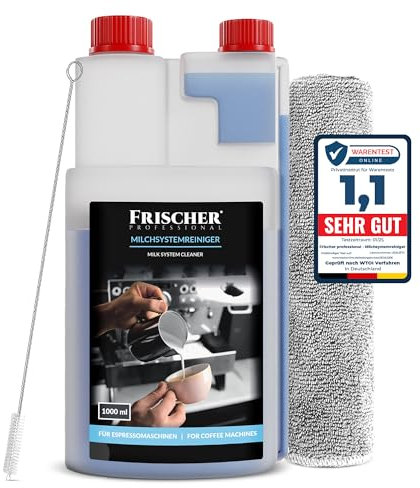 Frischer professional Milchsystemreiniger 1000 ml für Kaffeevollautomaten, Milchaufschäumer, entfernt Milchrückstände, Ablagerungen in Espressomaschinen aller Hersteller (1000 ml + Set)