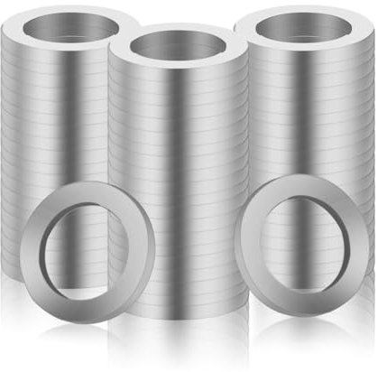 Bmliingchau Pack of 60 Washers Diameter 10 x 15 x 1.5 mm Washers Door Hinge Spacers Door Washers Washers Door Hinge Set Fitting Rings Room Doors