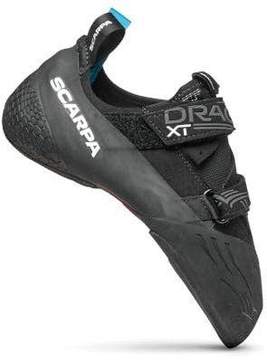 SCARPA Drago XT Rock Climbing & Bouldering Shoes - Specialized Performance for Sensitivity, Black/Iron, 9-9.5 Women/8-8.5 Men