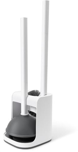 IVYROLL Toilet Brush and Plunger Set Hidden, S-Shaped Toilet Brush Plunger Combo, Perfect for Homes, Apartments & Bathrooms