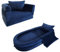 Wonder Space Vor-montiertes Kinder Schaumsofa mit Decke & Kissen, Kleinkind 3-in-1 Konvertierbares Sofa, Innen Zusammenklappbarer Lounger Stuhl & Klappbares Bodenbett für Jungen & Mädchen (Marine)