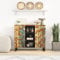 Yunir Buffetschrank mit Stauraum, Moderner Lagerschrank mit 2 Türen, Offene Regale, Holz-Sideboard-Schrank, Konsolenschrank für Flurküche, 90 X 33 X 75 cm