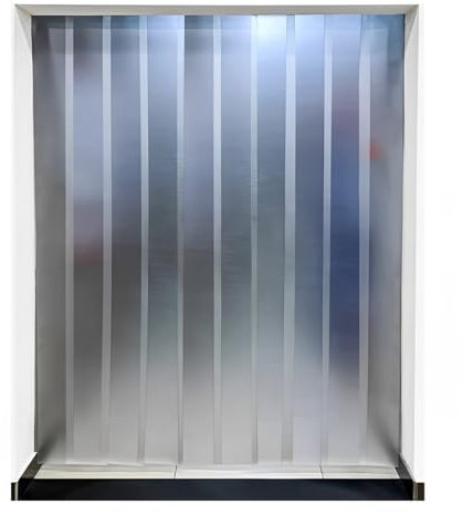 SYFXZZDS Smerigliato Tenda a Strisce in PVC 1,5mm, Commerciale Industriale Tenda per Porta Finestra a Pannello, Tende PVC Per Magazzino Garage Cancello Camere Porta D'ingresso(180x350cm/70.87x137.8in)